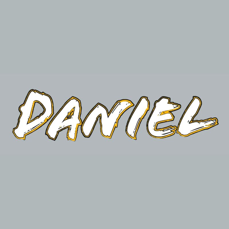 Profil doré du lettrage Daniel