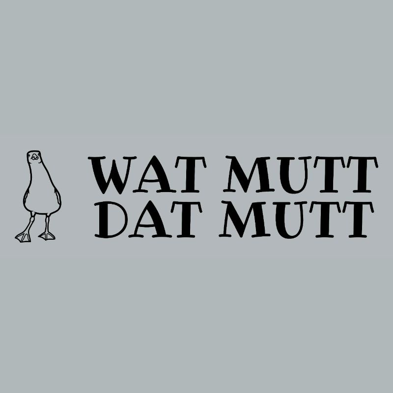 Plattdeutscher Spruch mit Möwe Wat mutt, dat mutt