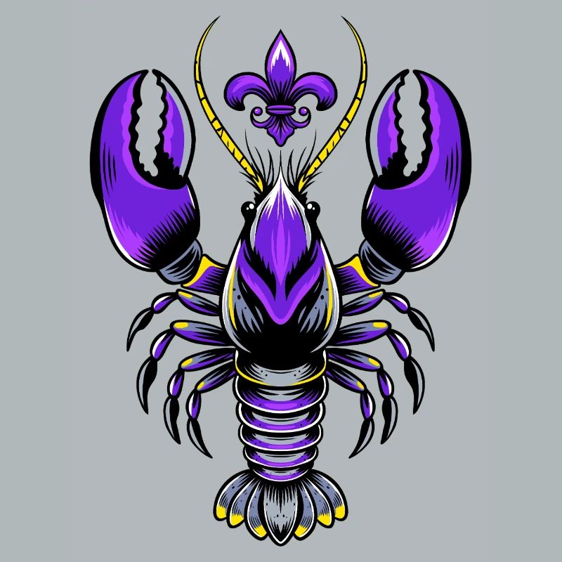 Mardi Gras Languste mit Fleur-de-Lis Design