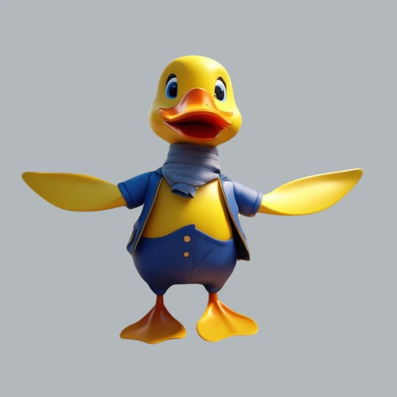 Canard élégant en écharpe