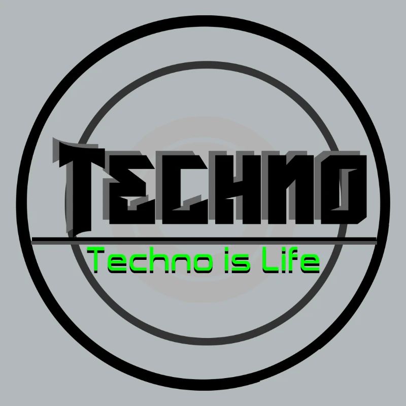 Techno Is Life Neon Logo