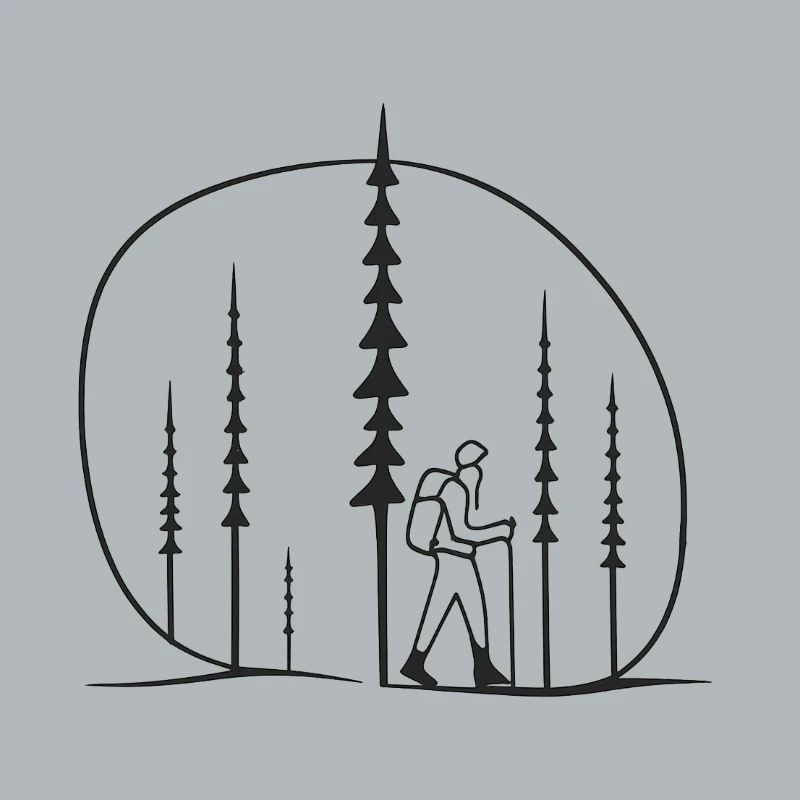 Waldwanderer Silhouette geschenkidee freunde 