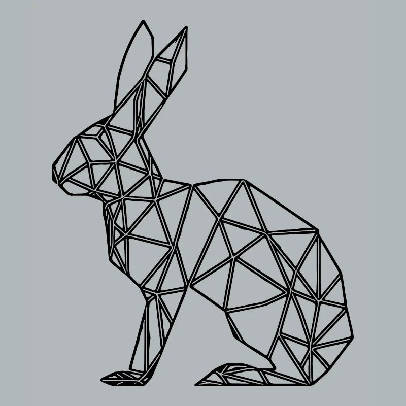 Geometric Rabbit Cute Lines Rabbit