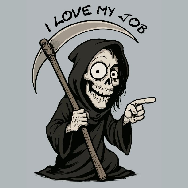 Grim Black Grim Reaper Smiling