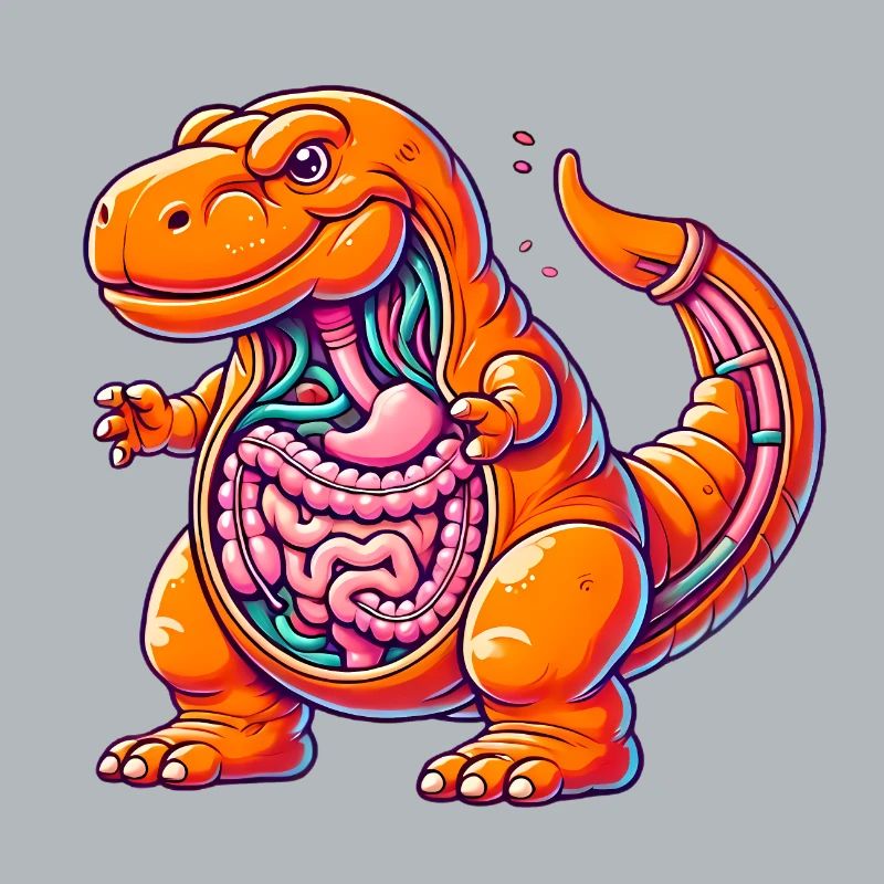 Conception de dessin animé drôle d’anatomie TRex