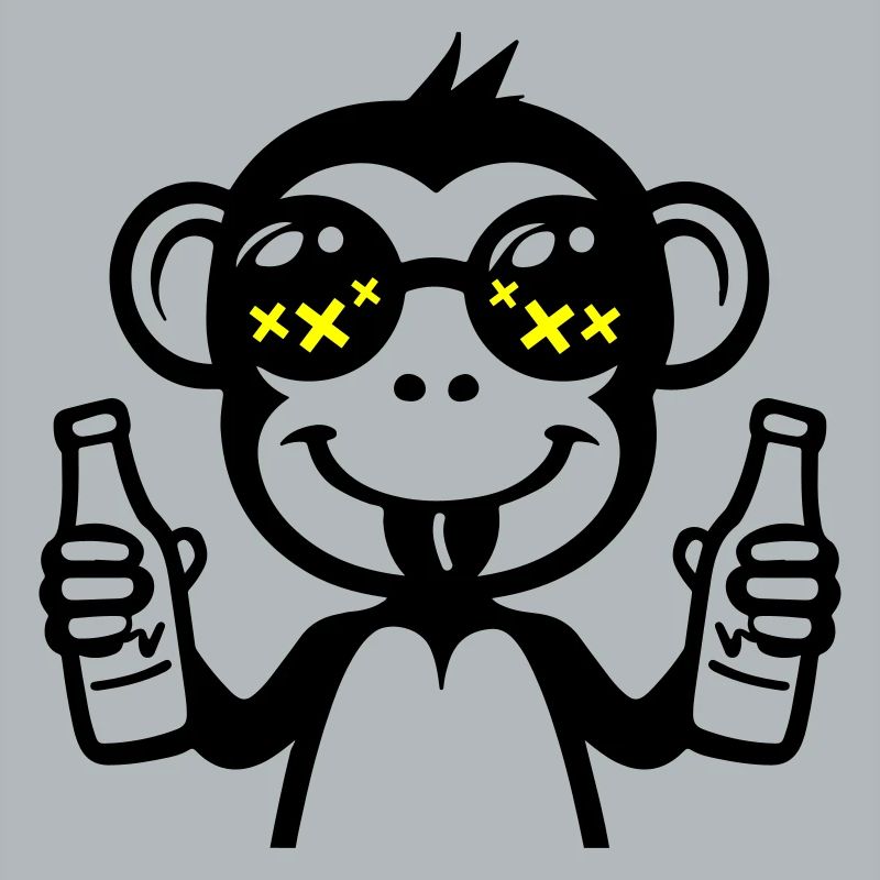 Monkey Drinking Funny Beer