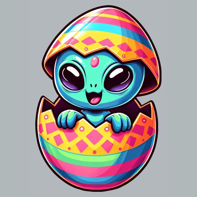 Conception colorée d’oeuf de Pâques extraterrestre éclosion