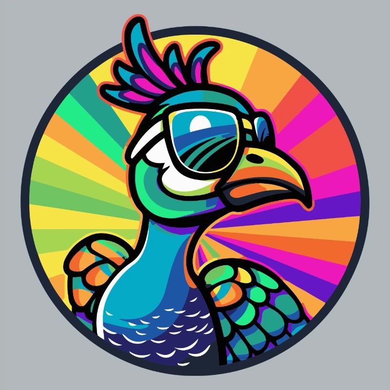 Peacock Bird Comic Cool