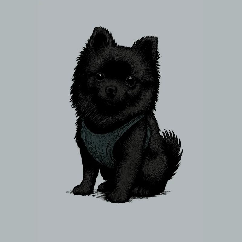 Schwarzer Spitz Hund mit Süssenblick