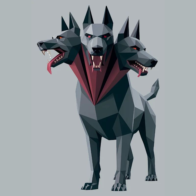 Cerberus - Cool Low Poly  Logo