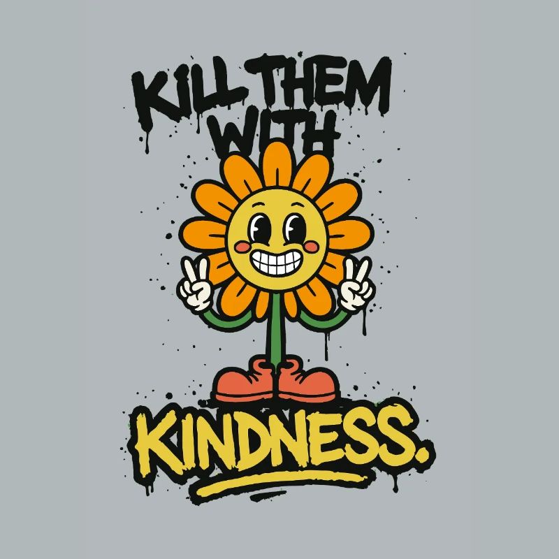 Kill Them With Kindness – Retro Graffiti Saying