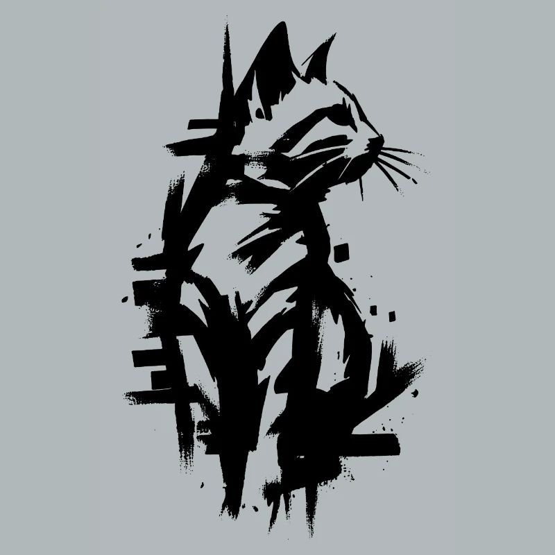 Conception de graffiti noir chat