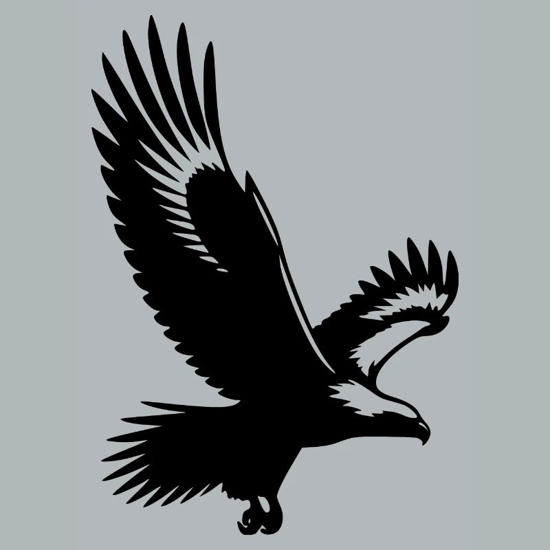White-tailed eagle with huge wings tattoo style bird