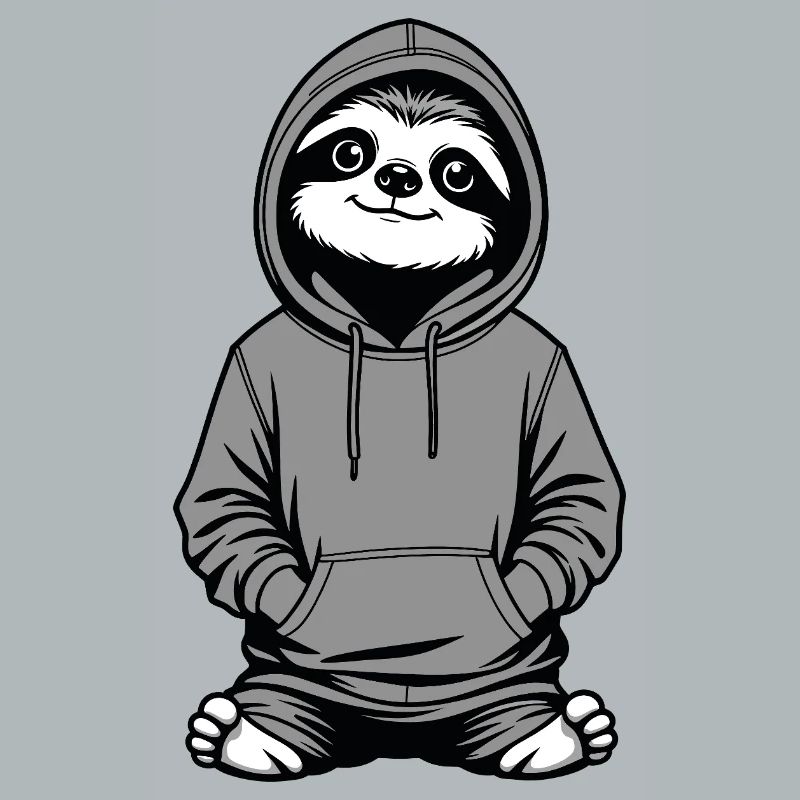Slow-Chill Sloth Pullover Hoodie