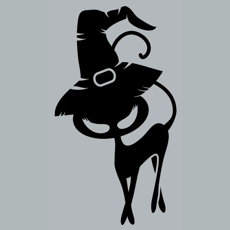 schwarze Katze mit Hexenhut