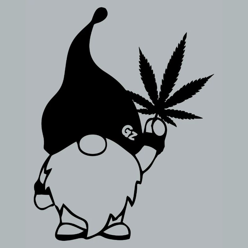 Süßer Hanf Gnom/Zwerg mit Cannabisblatt