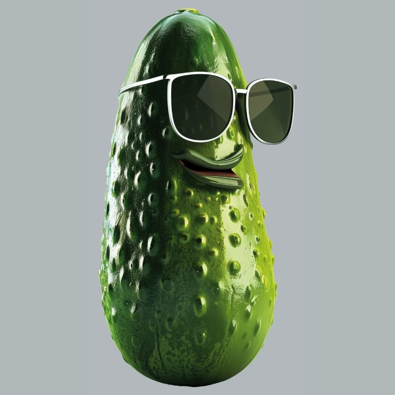 Cornichon de concombre avec lunettes de soleil