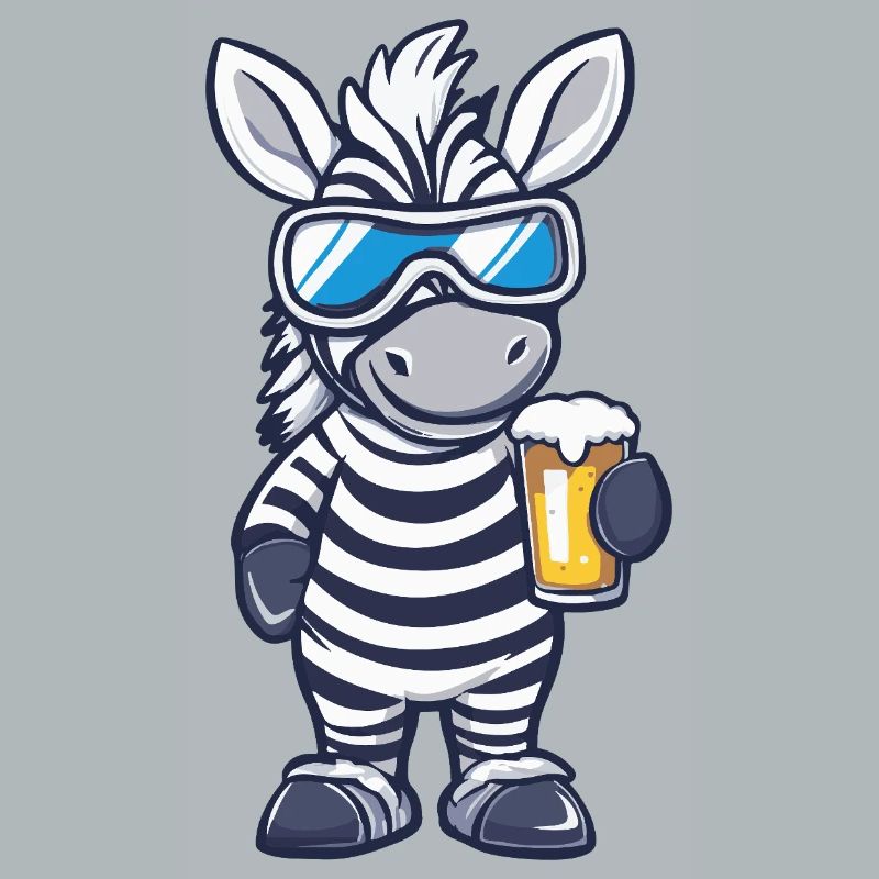 Zebra Apres Ski Bier Comic