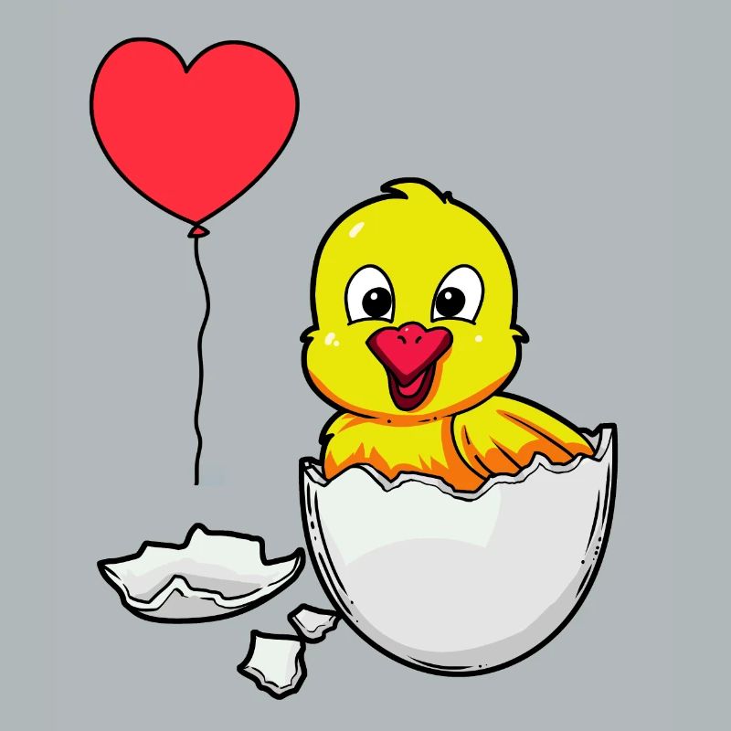 Eggshell Chick Easter Birth Baby Children Egg
