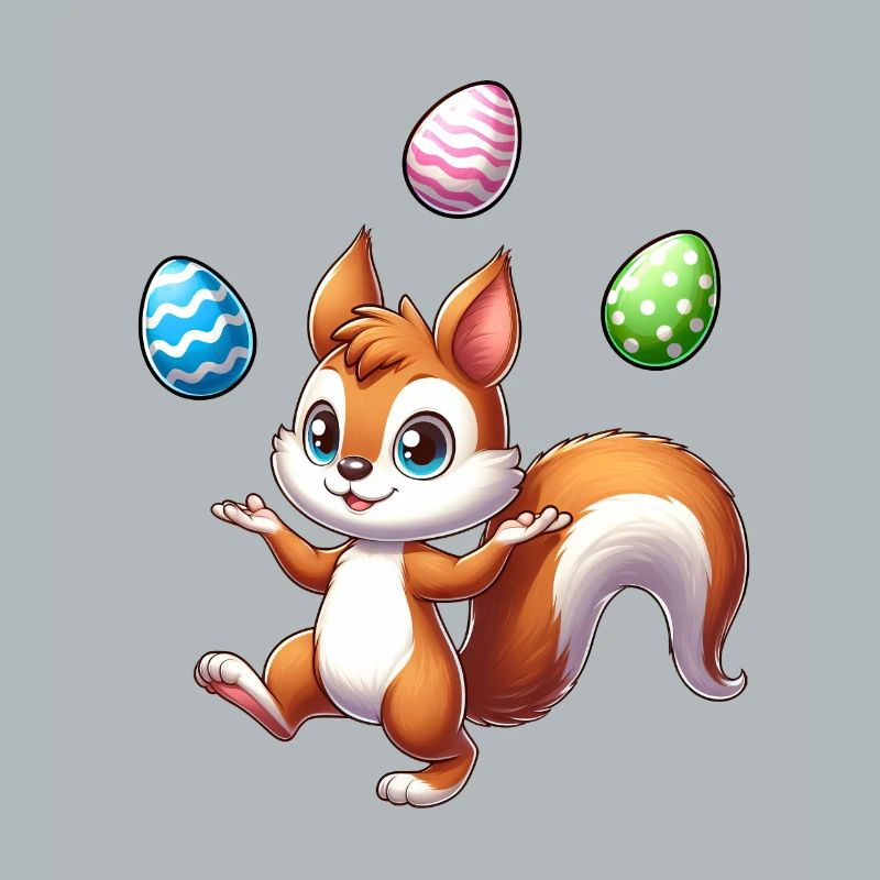 Osterei Jonglierendes Eichhörnchen Comic Design