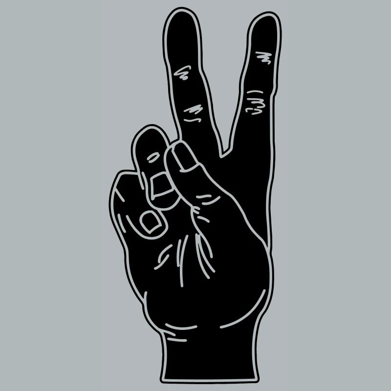 Black hand gesture peace