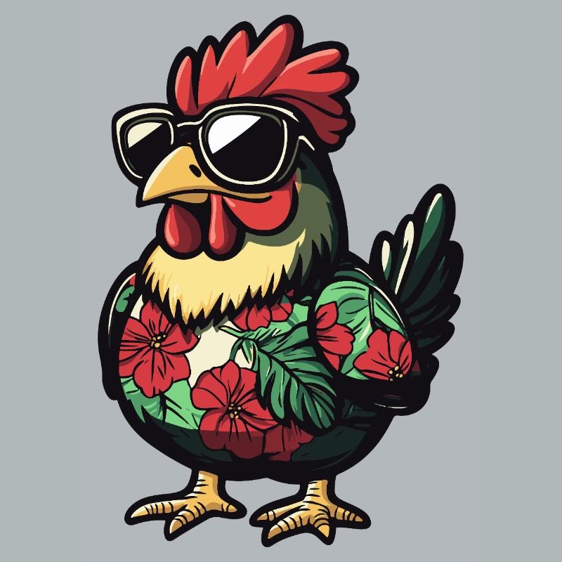 Chicken Comic Cool Summer