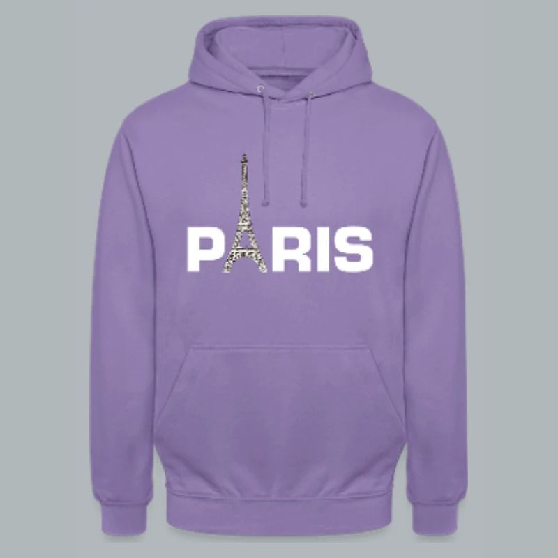 Paris Pullover Hoodie with Eiffel Tower