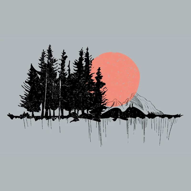 Conception de silhouette de forêt nocturne