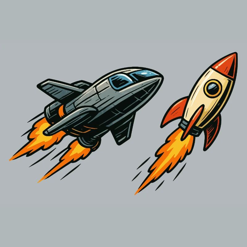 Rocket Sprint Cartoon Space