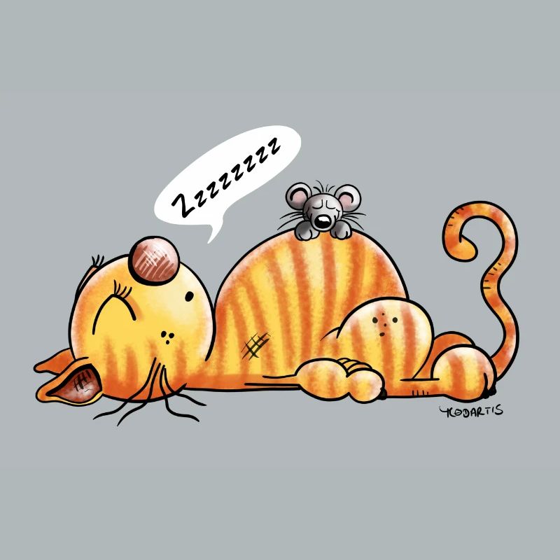 Schnarchende Katze und Maus - Comic - Fun