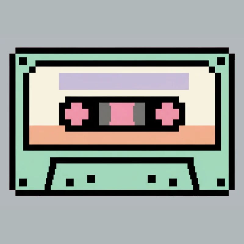 Cassette rétro 8 bits pixel art
