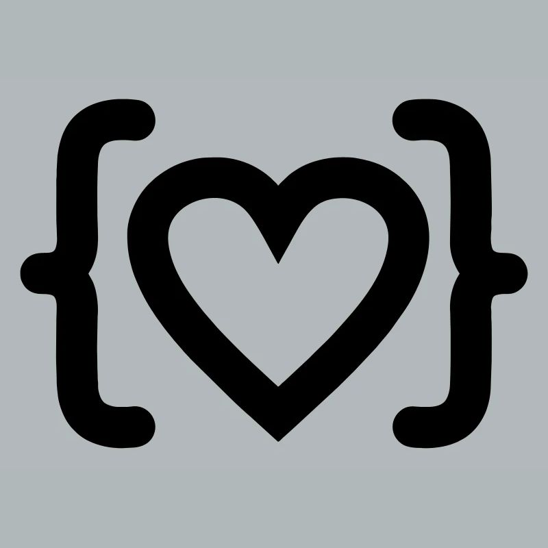 Herz des Programmierer-Code-Logos