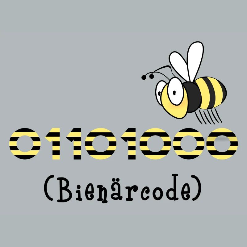 Binary code bee code computer science gift honey