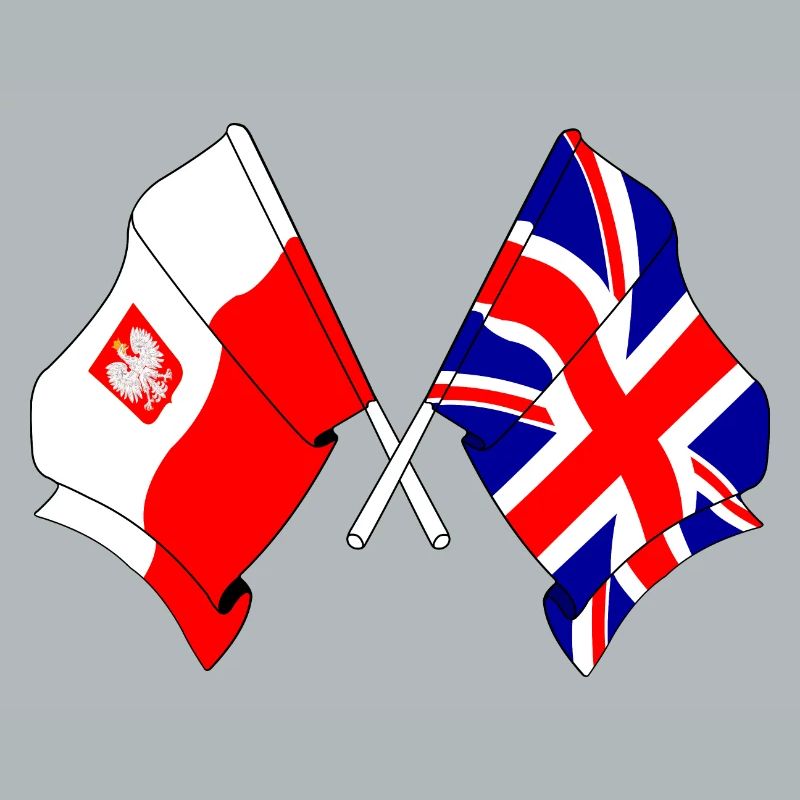 Drapeau de la Pologne, drapeau de l’Angleterre