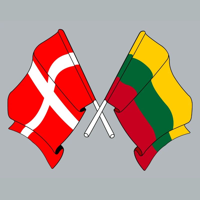 Drapeau Danemark, drapeau Lituanie