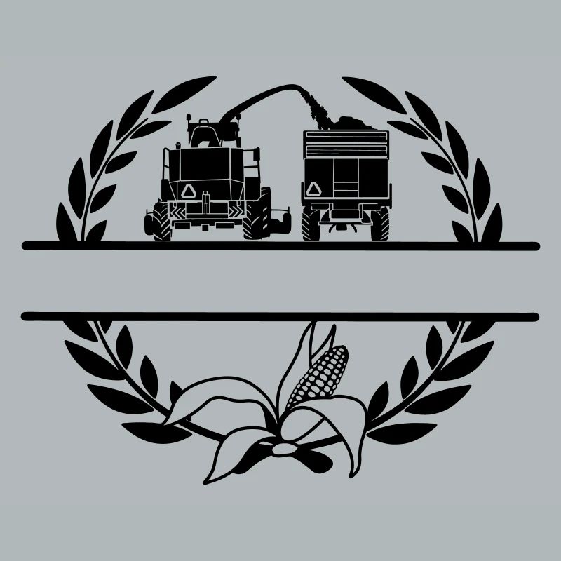 Corn Chopper in laurel wreath