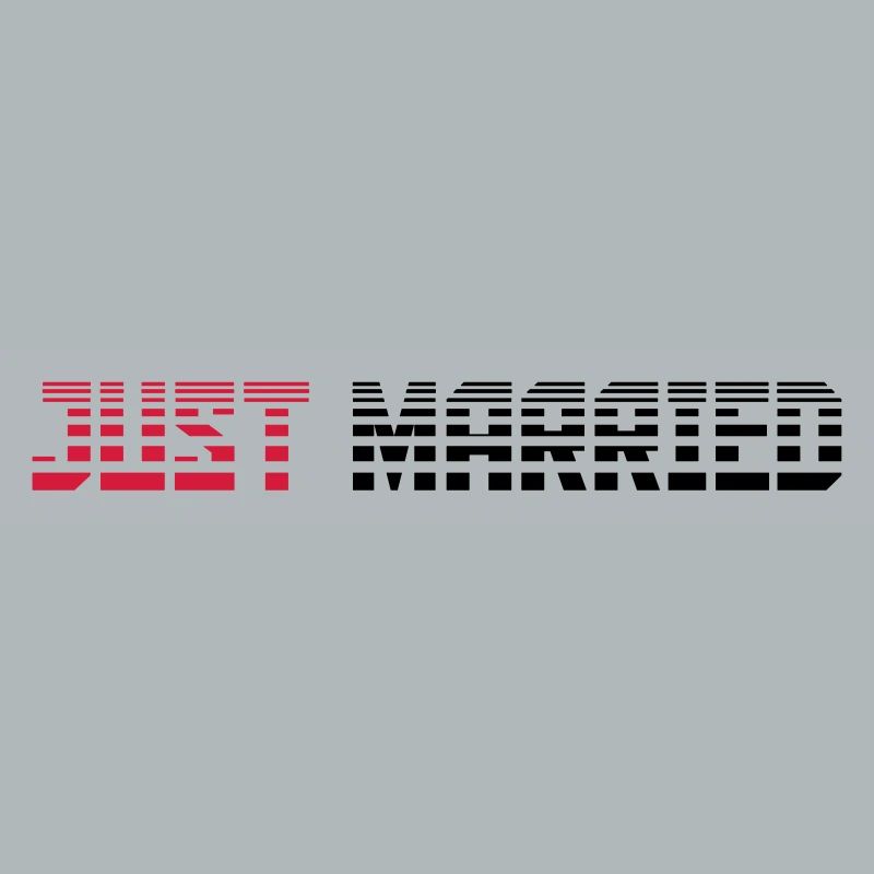 Just Married Text Logo Design