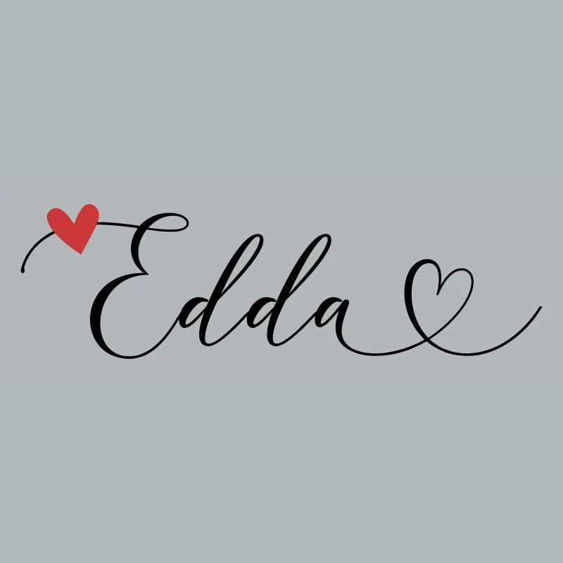 Edda Surname First name Calligraphy Heart