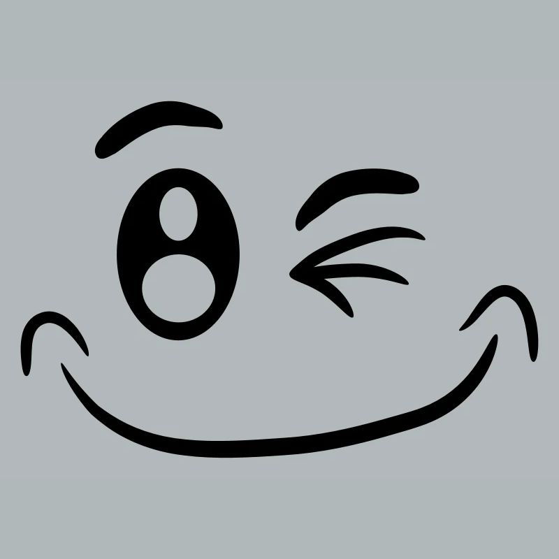 Visage comique drôle smiley clin d'oeil