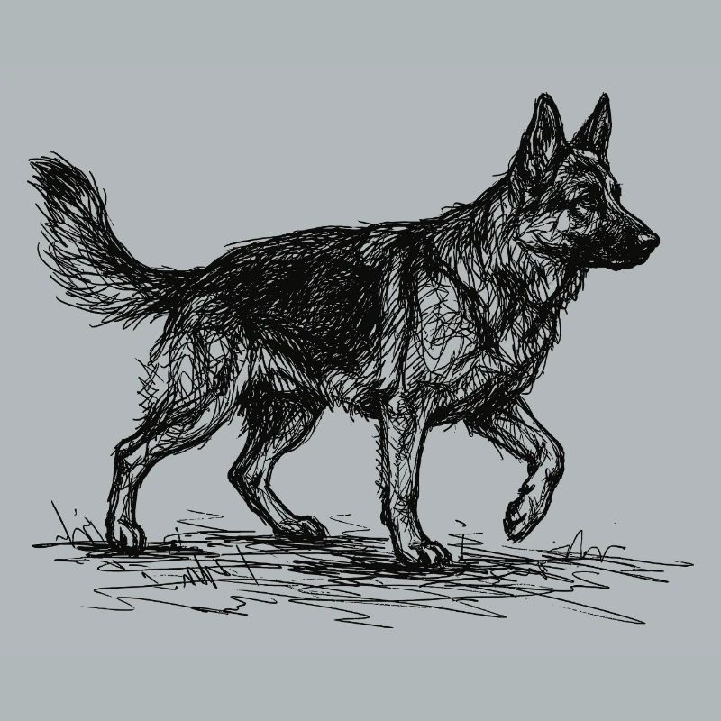 German Shepherd Sketch – German Shepherd Design