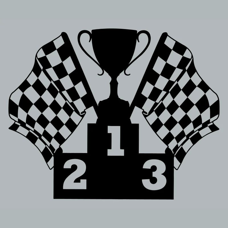 Podium du drapeau de la Coupe de course automobile