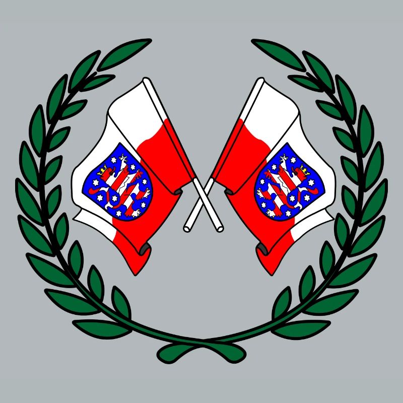 Flags Thuringia laurel wreath