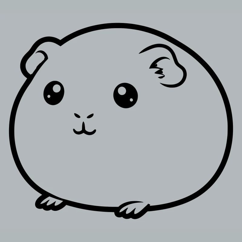 Fat guinea pig comic silhouette
