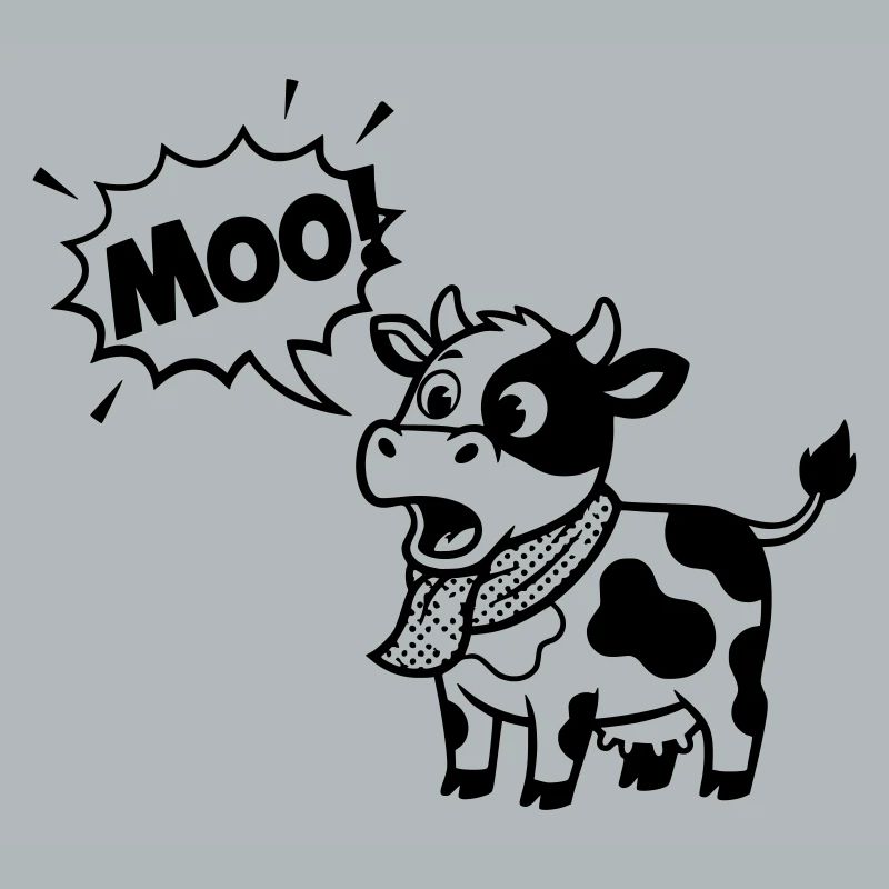 Witzige Kuh Moo Comic Sprechblase