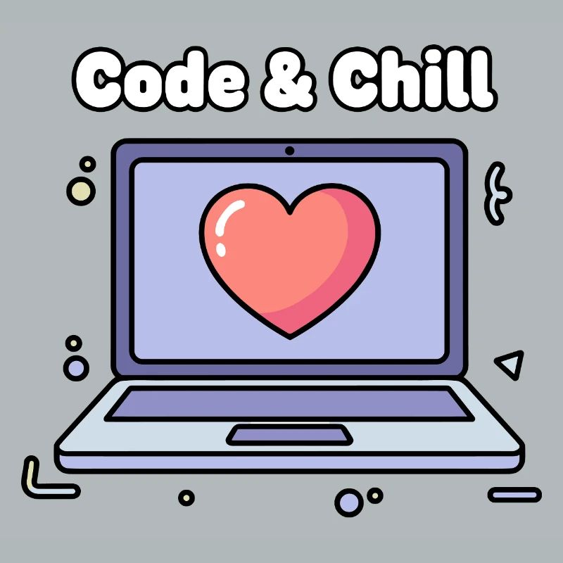 Code & Chill Heart Ordinateur portable