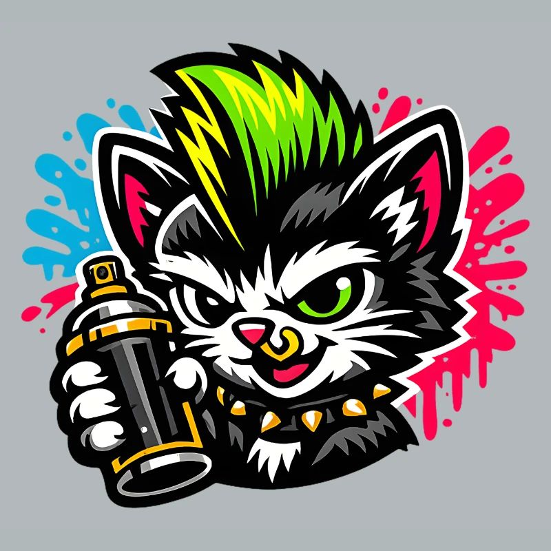 Graffiti Katze Sprühpunk