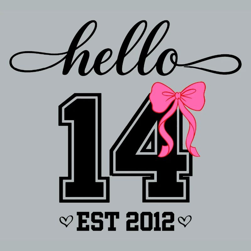 Hello 14 Est 2012 Mädchen Geburtstag Design