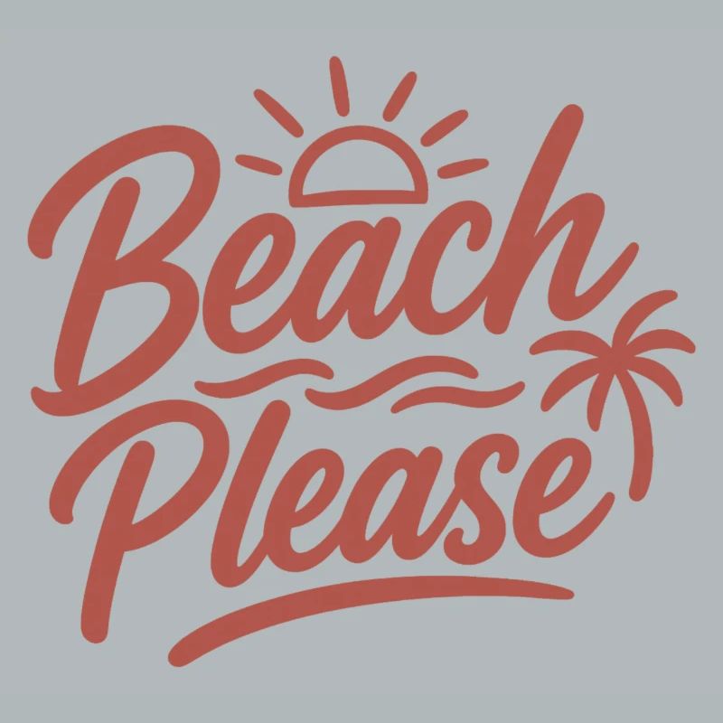 Beach Please Sunset Palm