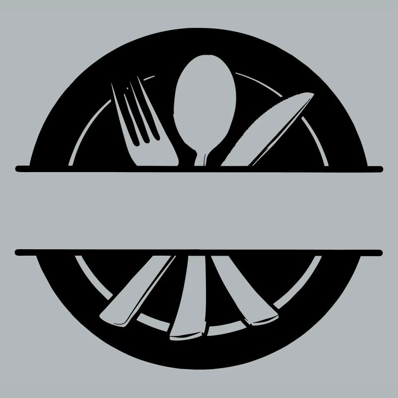 Besteck-Menü-Logo mit Teller