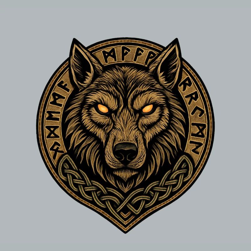 Wolf Medallion Runic Crest